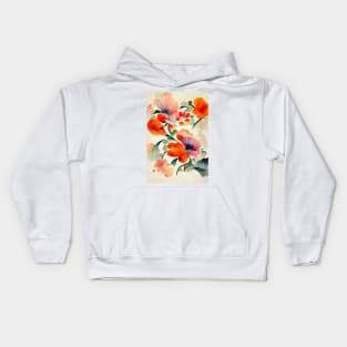 Serenity Watercolor Flowers Kids Hoodie